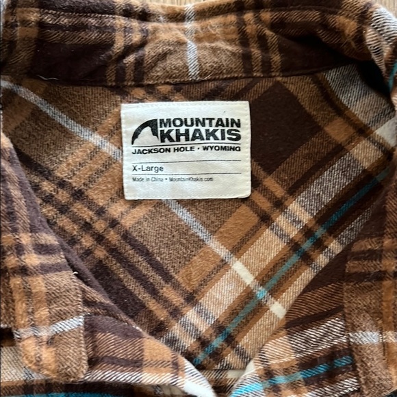 Mountain Khakis Men’s Brown Flannel Plaid Shirt XL - Picture 2 of 6